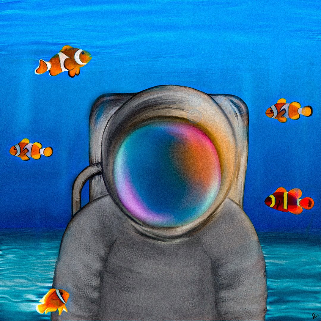 Aquanaut Dreams: A Journey Beyond Boundaries invites viewers into a surreal realm where the infinite mysteries of space and the vibrant depths of the ocean collide. 🫧