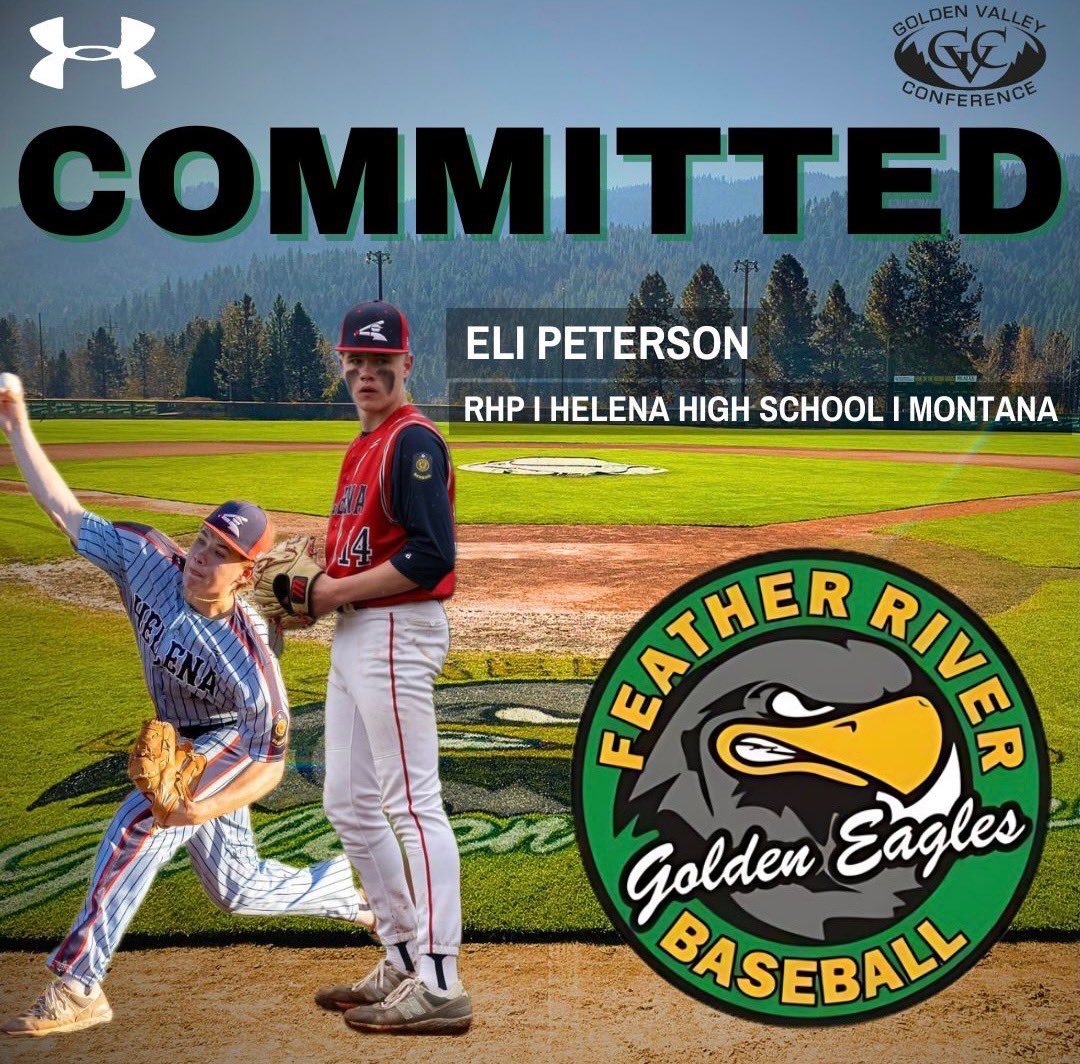 Eli Peterson (@eli_peterson10) on Twitter photo I’m excited to announce my commitment to <a href="/FRC_Baseball/">Feather River College Baseball ⚾️🦅</a> to further my academic and athletic career. Thank you to my coaches, family, friends, and everybody else who has been involved in my journey. #dirtybirds
<a href="/CoachBaumFRC/">Terry Baumgartner</a>
<a href="/ChaseCostaIshii/">Chase Costa-Ishii</a> I’m excited to announce my commitment to <a href="/FRC_Baseball/">Feather River College Baseball ⚾️🦅</a> to further my academic and athletic career. Thank you to my coaches, family, friends, and everybody else who has been involved in my journey. #dirtybirds
<a href="/CoachBaumFRC/">Terry Baumgartner</a>
<a href="/ChaseCostaIshii/">Chase Costa-Ishii</a>