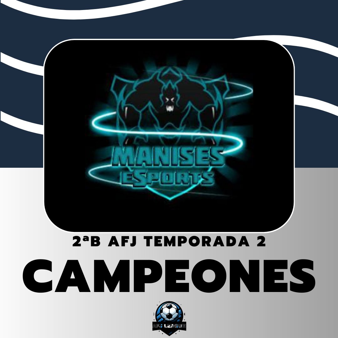 AFJ League ๐ฎ (@afjleague) on Twitter photo ๐ยกFelicidades <a href="/MANISESeSports/">Manises eSports</a> Campeones de la Segunda Divisiรณn B de la Liga AFJ !
#๐๐จ๐ฆ๐จ๐ฌ๐๐
๐ ๐ยกFelicidades <a href="/MANISESeSports/">Manises eSports</a> Campeones de la Segunda Divisiรณn B de la Liga AFJ !
#๐๐จ๐ฆ๐จ๐ฌ๐๐
๐