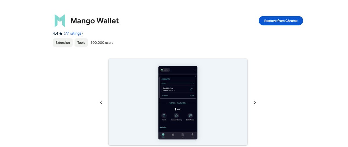 <a href="/MangoOS_Network/">Mango Network</a> 1/ Tải ví Mango trên trình duyệt 

chromewebstore.google.com/detail/mango-w…

Sau khi tải ví, lập ví mới và nhớ lưu mã key cẩn thận nhé anh em!