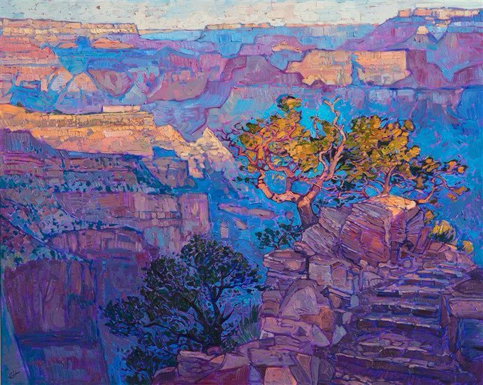 'Golden Dawn' by Erin Hanson, contemporary US landscape painter #womensart #Tuesday