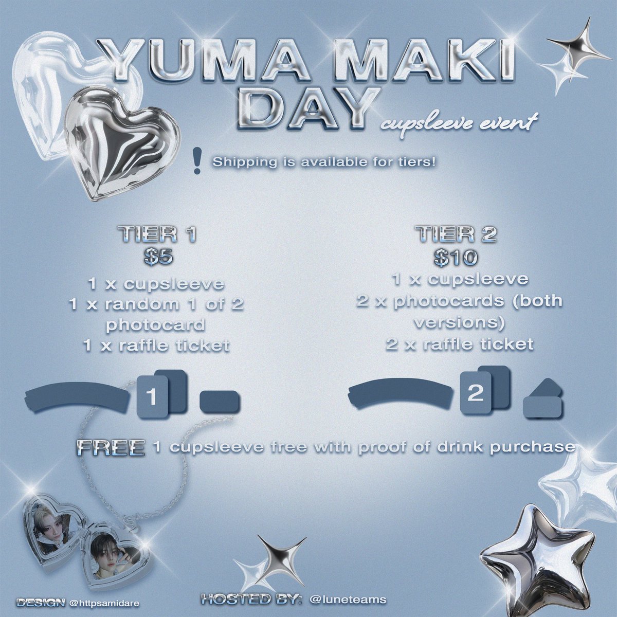 I am hosting a NYC cupsleeve for <a href="/andTEAMofficial/">&TEAM OFFICIAL</a> Yuma and Maki’s birthdays!

Donation tiers available &amp; raffling a Yuma kitty 10cm doll and Maki Yukiakari solo jacket! You can join even if you are not in NYC!

forms.gle/qh3bWQEGQwhmXj…

📍Sweet Moment 
🗓 Saturday, Feb 1; 12-6pm