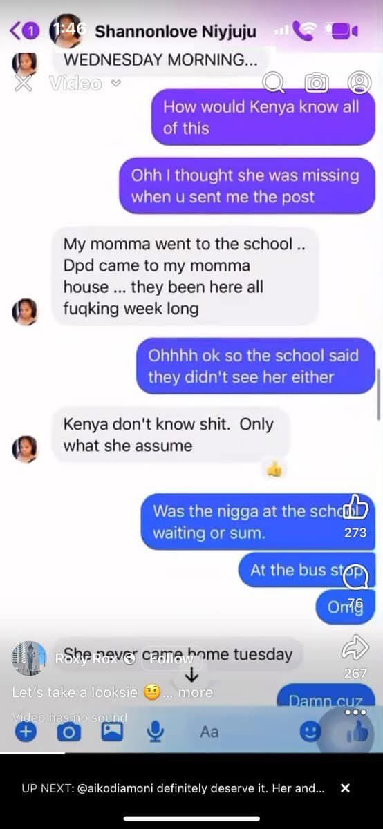thereaallshayy's tweet photo. Alleged text messages from Naziyah's aunt (Shannonlove, aka the woman who was with Jarvis) and her cousin (Rozy Rox). Nobody can convince me this lady is innocent; look at how she was talking about her niece and trying to spin the story! Lock her up too! 🤬 https://t.co/AlBNWlvhiU