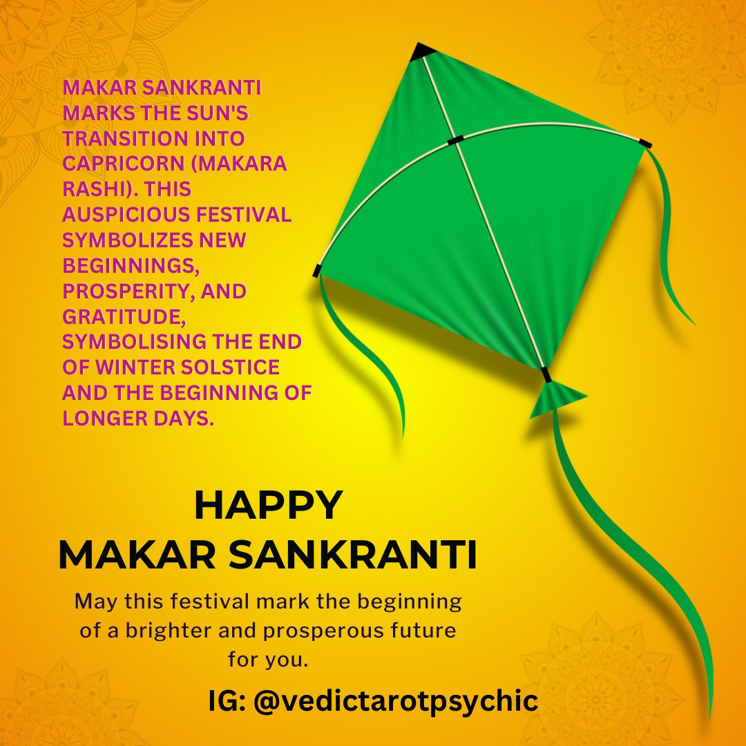 Makar Sankranti marks the sun's transition into the zodiac sign of Capricorn, symbolising the end of winter solstice and the beginning of longer days. Why do we celebrate Makar Sankranti? Makar Sankranti is celebrated to honour the sun god, Surya, and is associated with the
