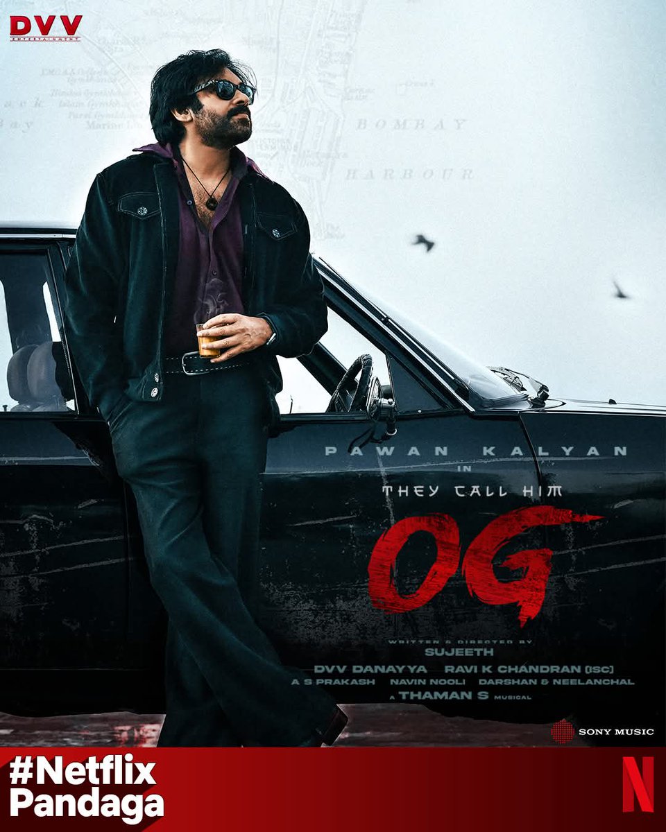 aaa_cinemas's tweet photo. OG is back, and everybody is about to feel the heat! 💥 
OG is coming to Netflix in Telugu, Tamil, Malayalam, Kannada &amp; Hindi, after its theatrical release! 

#NetflixPandaga https://t.co/luNR9XLY1D