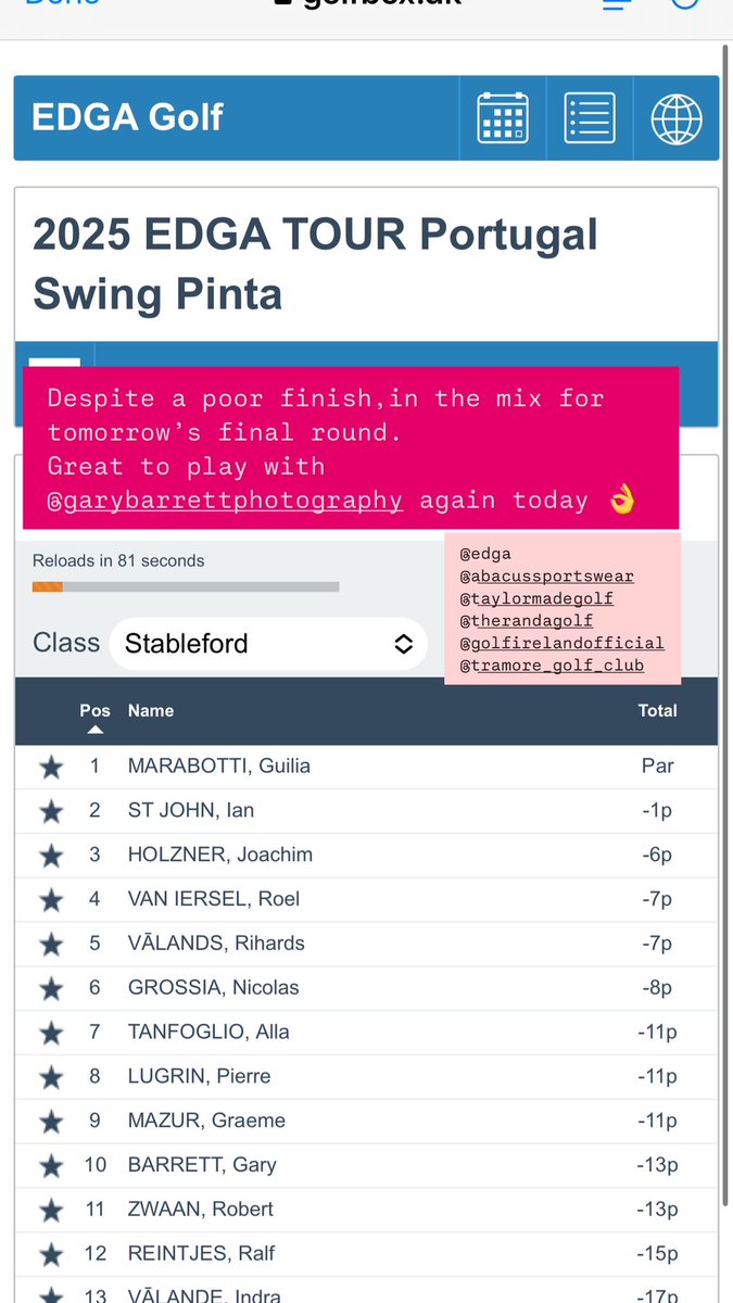 Ian St John (@ianstjohngolf) on Twitter photo Poor finish but some good golf in there also. Nice to be in the mix going into tomorrow’s final round
👌
<a href="/edgagolf/">edgagolf</a> <a href="/TramoreGolfClub/">Tramore Golf Club</a> <a href="/TaylorMadeGolf/">TaylorMade Golf</a> <a href="/DPWorldTour/">DP World Tour</a> <a href="/abacusclothes/">Abacus Sportswear</a> Poor finish but some good golf in there also. Nice to be in the mix going into tomorrow’s final round
👌
<a href="/edgagolf/">edgagolf</a> <a href="/TramoreGolfClub/">Tramore Golf Club</a> <a href="/TaylorMadeGolf/">TaylorMade Golf</a> <a href="/DPWorldTour/">DP World Tour</a> <a href="/abacusclothes/">Abacus Sportswear</a>
