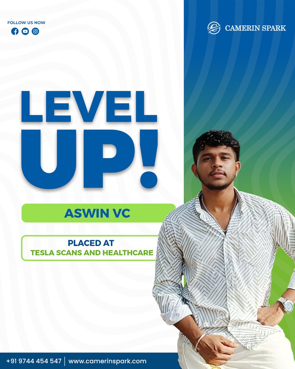 Camerin_Spark's tweet photo. Huge congratulations to Aswin VC on joining Tesla Scans and Healthcare! 

His dedication and passion for Hospital Administration have earned him this outstanding opportunity.

Wishing him a stellar healthcare career filled with growth, success, and making a meaningful impact! https://t.co/OsBuhzAlfs