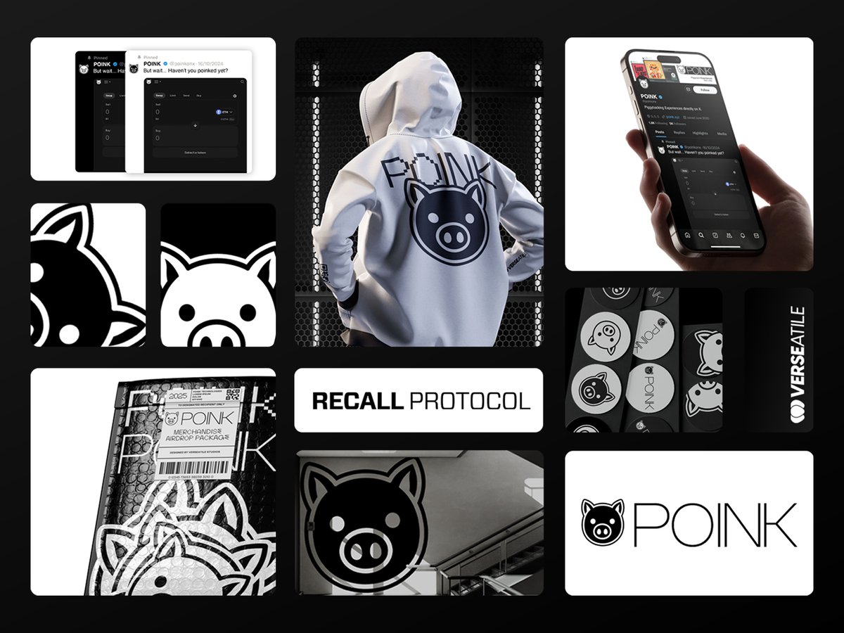 weareverseatile's tweet photo. 🐷✨ Bold. Playful. Unforgettable. That’s @poinkofficial's new Brand Identity, crafted through the creative lens of VERSEATILE’s Recall Protocol.

At its core, POINK is more than just a Web3 dApp; it’s a game-changer for decentralized interactions on X. Imagine sending and receiving tokens directly through posts – seamless, effortless, and fun. But how do you make a product this innovative resonate with its audience? That’s where the Recall Protocol stepped in.

From crafting POINK’s iconography – a playful pig icon that symbolizes simplicity and approachability – to designing immersive merchandise and eye-catching assets for X, every detail was meticulously curated to mirror the brand’s ethos.

Whether it’s the clean, monochromatic aesthetic or the edgy design on the airdrop packaging, VERSEATILE ensured POINK stands out in the Web3 space. The result? A brand identity as impactful as the dApp itself.

🚀 Join the revolution of tokenized social interactions.
🌐 Explore POINK: https://t.co/qAWT3tlx2b