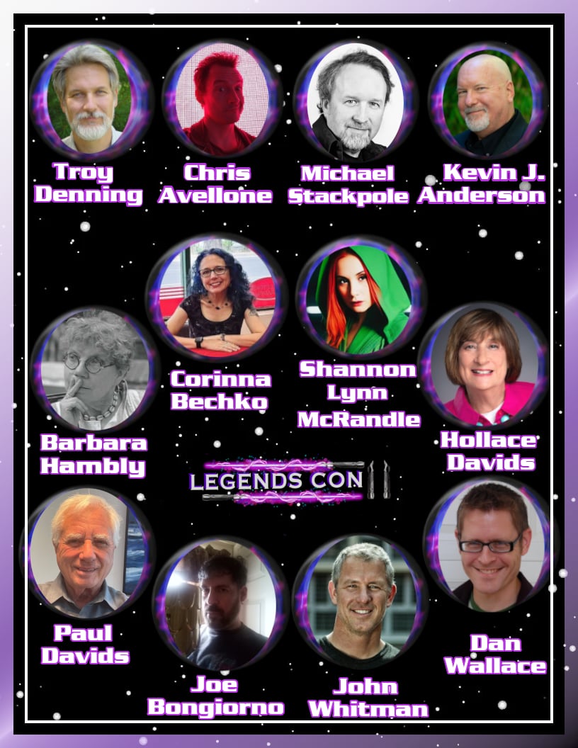 Like Sci-Fi? Check out LegendsCon II this year in Arlington, Texas! LegendsCon II is an Unofficial fan convention that is organized by fans, for fans
<a href="/TheKJA/">Kevin J Anderson</a> <a href="/MikeStackpole/">Michael A Stackpole 🇺🇦</a> <a href="/danwallaceMSP/">Dan Wallace</a> <a href="/TDenningauthor/">Troy Denning</a> <a href="/ChrisAvellone/">Chris Avellone</a> <a href="/BarbaraHambly/">Barbara Hambly</a>