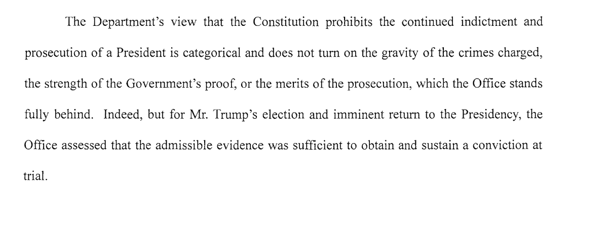 There it is. Trump would have been convicted of "conspiracy to defraud the United States" and "conspiracy to deprive citizens of voting rights" if he had not been elected to be president. 

The U.S. is in totally uncharted territory.