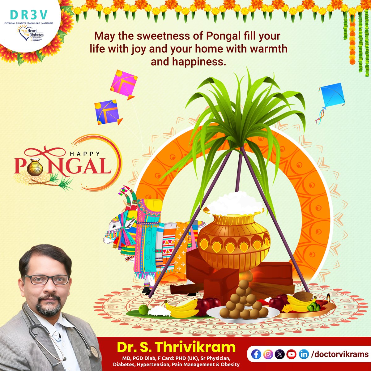 doctorvikrams's tweet photo. Wishing Pongal blessings filled with happiness, togetherness, and success.

#HappyPongal #Pongal2025 #HappySankranti #KiteFestival #MakarSankranti2025  #Sankranti #FestivalVibes #MakarSankranti #HappyMakarSankranti #Health #DrThrivikramS #Hyderabad https://t.co/jTOfDPivhK