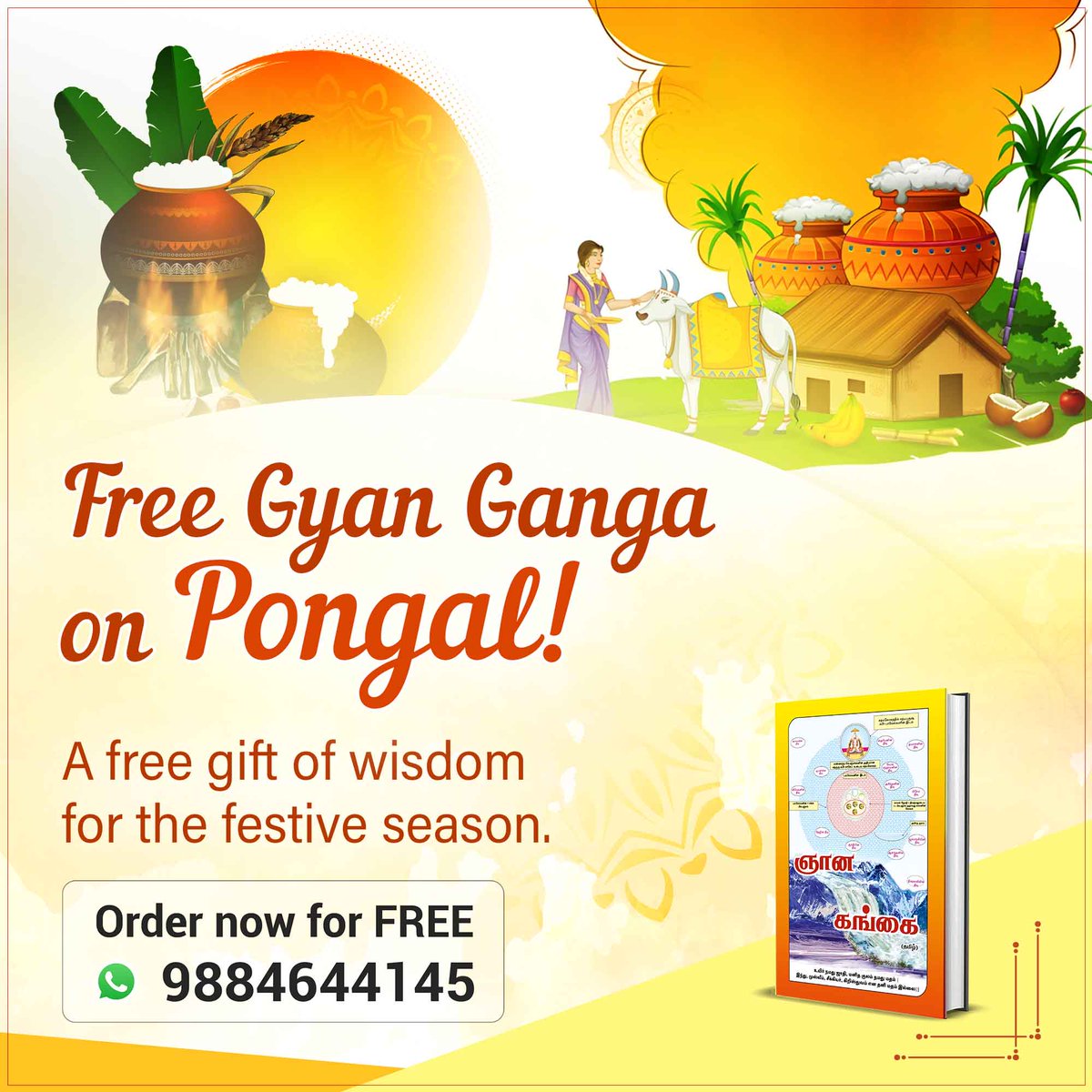 BhavnaDasi_'s tweet photo. #Pongal2025
 Celebrate Pongal with a new perspective on life. "Gyan Ganga", a FREE guide by Satlok Ashram, brings divine clarity to you.
ஞான கங்கை https://t.co/fU4JZHvhJh