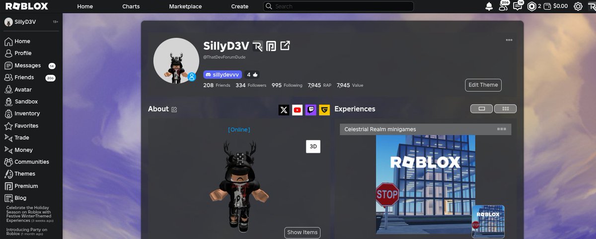dropsky93's tweet image. Roblox Released The 1K Friends Update! Username: ThatDevForumDude! add me and I'll accept #RobloxFriends #RTC #UPDATE #RobloxUpdate #ThatDevForumDude