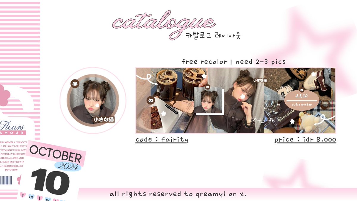 qreamyi's tweet photo. ⓘ  𝅄˚   ׅ  rts are appreciated . . 🥯🥛

hi temen - temen! _kenalan_ yuk sama anak - anak aku yang bakal masuk katalog nanti 🤍 aku juga cari kinci < drop foto muse + nick > ia.. oiya untuk layout nya ufs ya! check alt for the detailed info ☆%

#zonauang 🛴 https://t.co/2a48iociD3