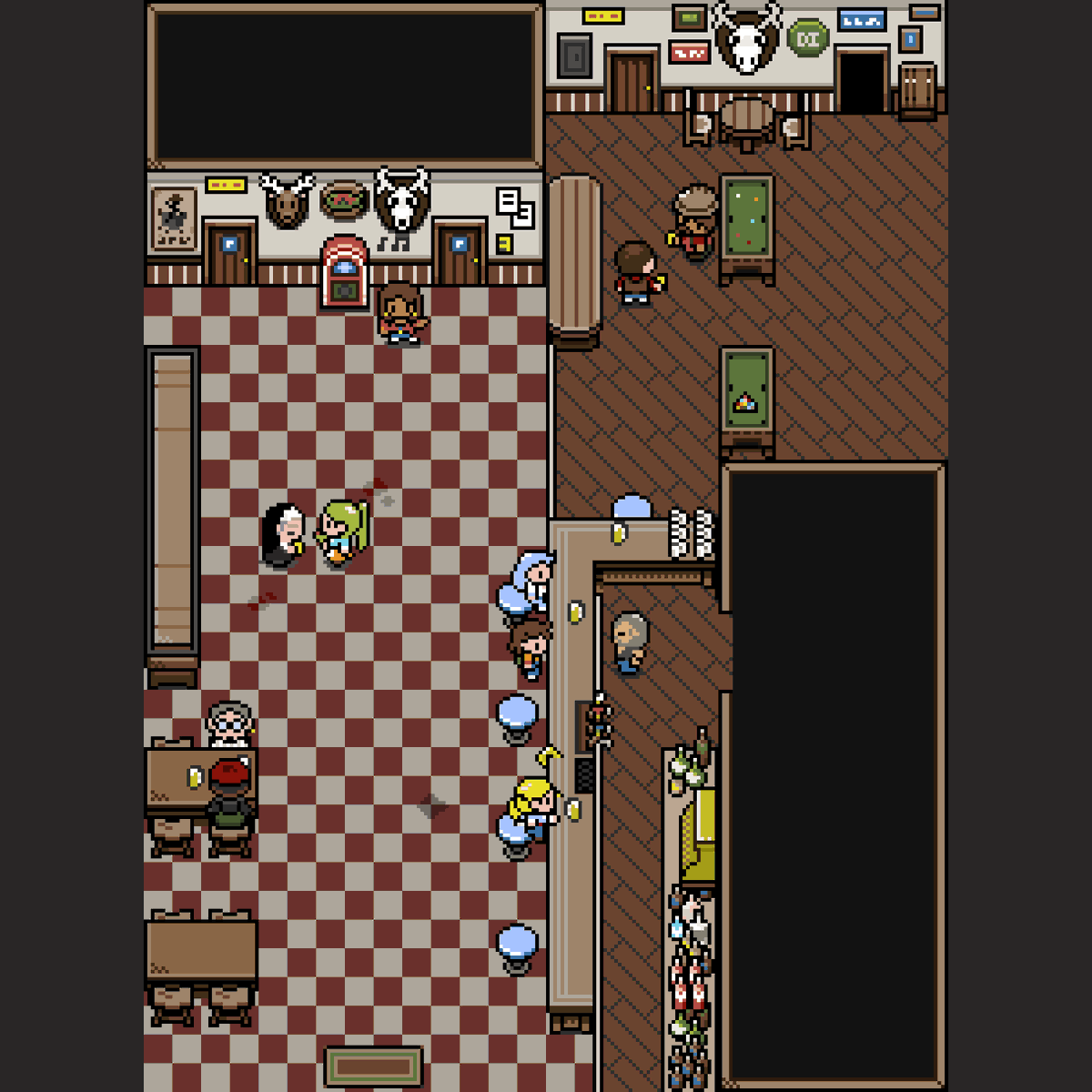 LoamBrownGames's tweet photo. It's five o'clock somewhere! Well..., that's what Jimmy Buffet always told me. Plus, I just finished up the bar for my game! So stop in and grab a drink! And happy Monday!

#pixelart #indiedev #gameboy #ItsFiveOclockSomewhere https://t.co/8ab5cXcCPB