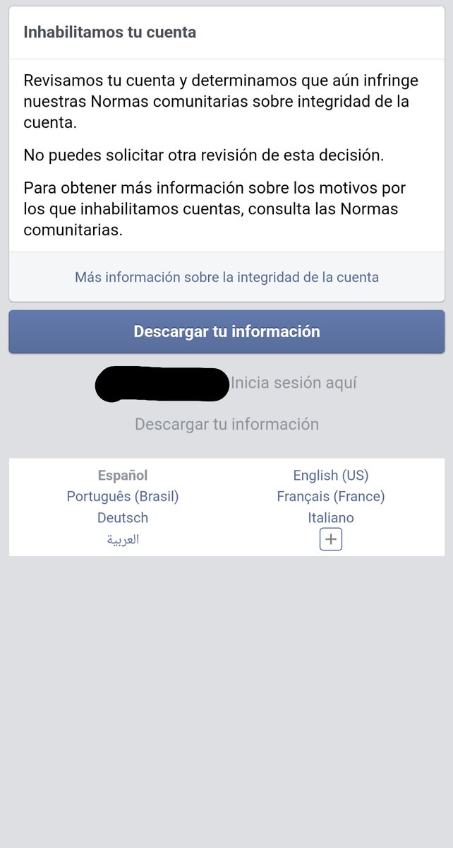 Incgnito0073's tweet photo. @garroteloc69 @Meta @facebook #metaresponde @Meta @facebook es una mierda, Igual a mi me eliminaron 4 cuentas, según ellos porque está relacionada con mi cuenta que banearon el 18 de diciembre sin ninguna razón, los muy hijos de perra nos tratan como terroristas, dicen que somos un peligro para su comunidad https://t.co/Xd1lUD3pzR