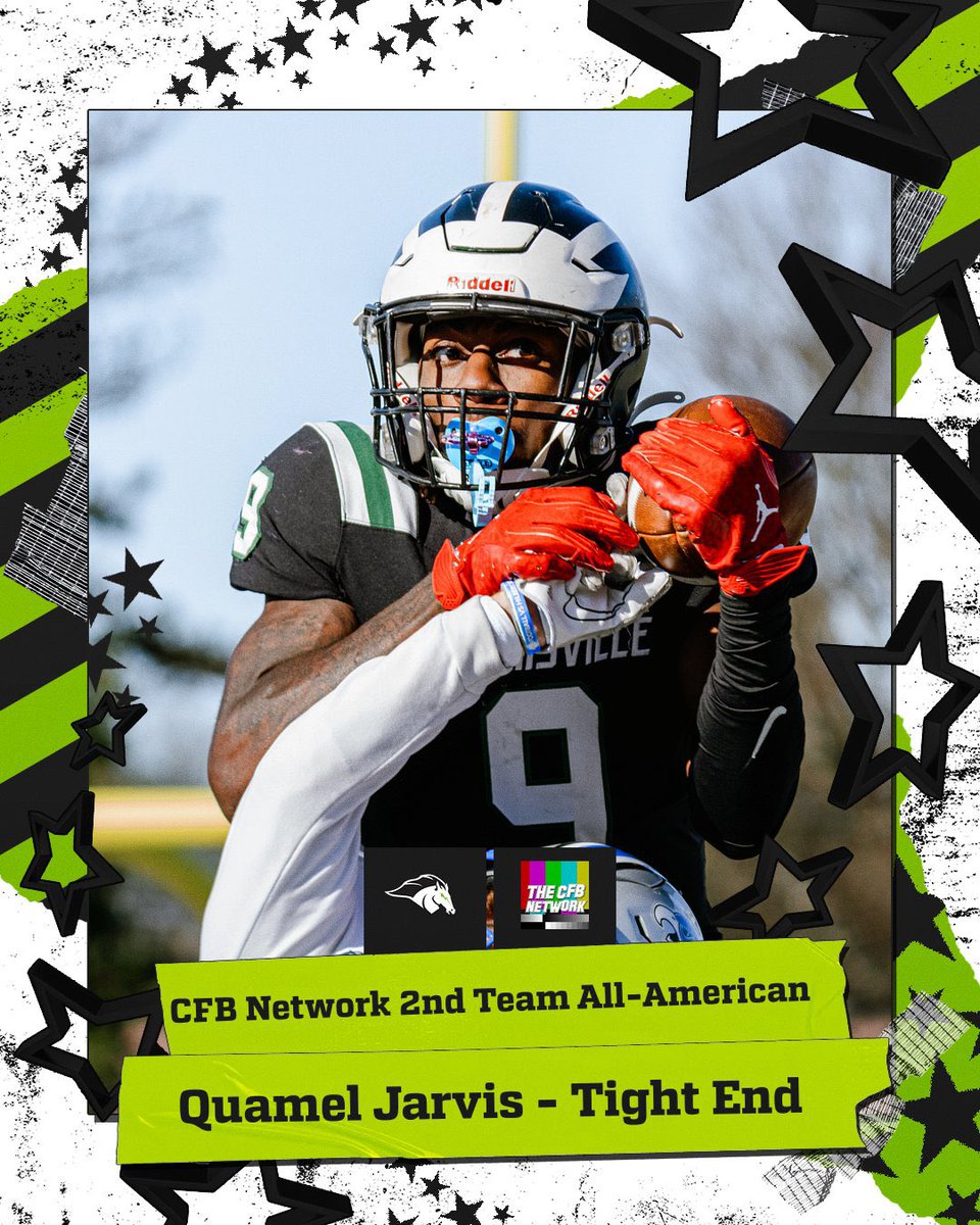 Quamel Jarvis named to the 2nd Team All-American team by the CFB Network. 

Another nod for the tremendous season #9 had this fall!! #TheVille 🐎