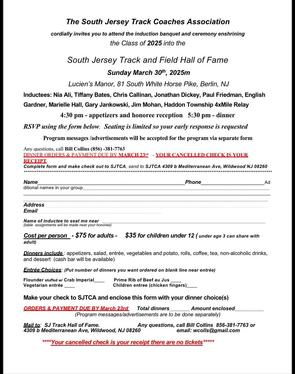 SJ Track & Field HOF tweet media