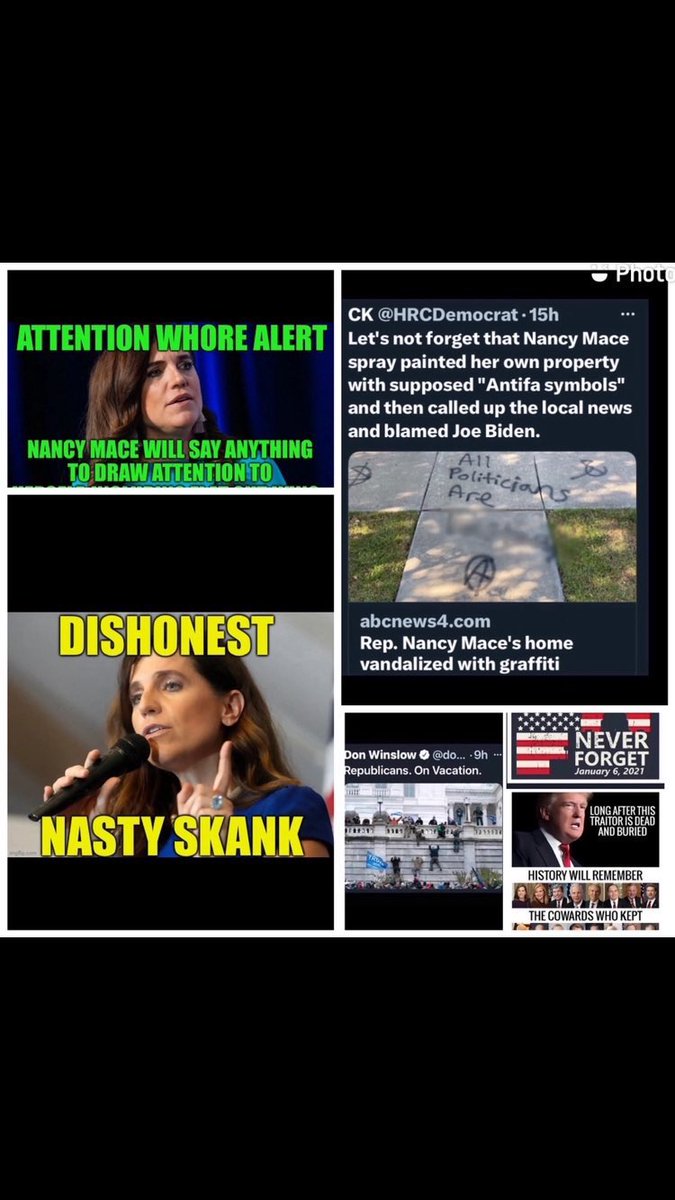 MrGlenCarroll's tweet photo. @TravelinTess1 Nancy Mace is an attention seeking Citadel DEI Skank!#CitadelDEI #CitadelToken #FakeRapeStory #DaddyGotMeIn #CitadelLoweredStandards #LivesHerLifeThroughHerVagina #BathroomGenitaliaMonitor #LiverSpots https://t.co/gEH3NuTCI5