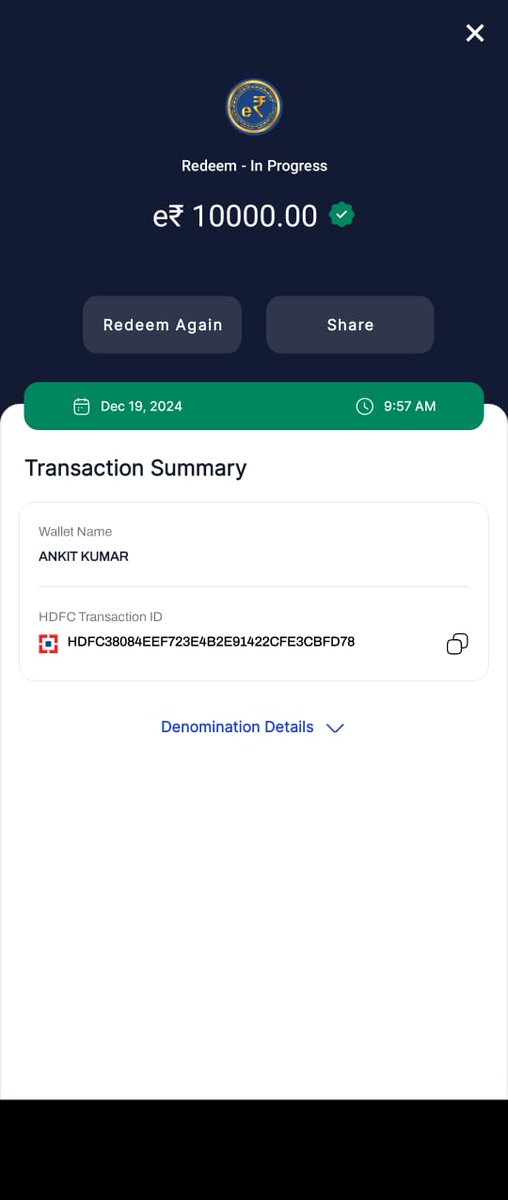 ANKITKUMAR66773's tweet photo. @RBI #HDFCBank 
 Hi I am the HDFC user I redeem money from
e rupee of HDFC 10000 but the money did not credited and not reverse in my wallet I have been complaint 20 December but the problem did not solve till right now it takes a month but the money didn't refund.
Please help https://t.co/PELko9Phwb