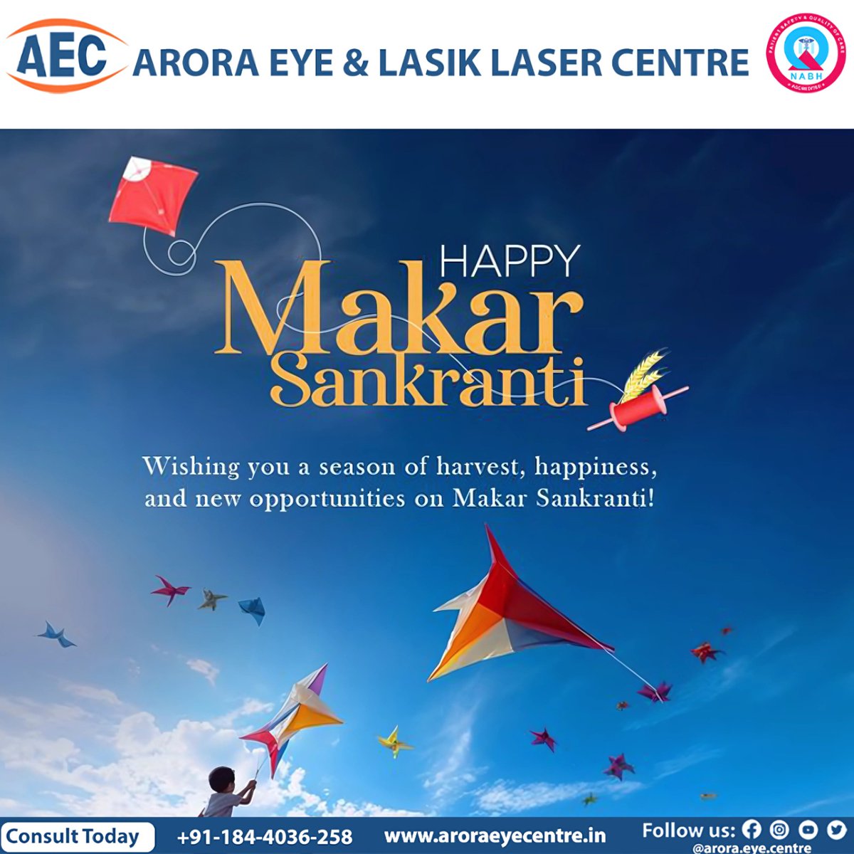 aroraeyecentre's tweet photo. Makar Sankranti Wishes from Arora Eye Centre 

This Makar Sankranti, let’s soar high with happiness, health, and clear vision! 🪁

#MakarSankranti #FestivalOfHarvest #ClearVision #HealthyEyes #AroraEyeCentre #EyeCareWithLove https://t.co/RG7NQrppw4