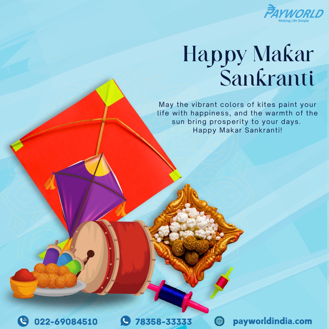 The festival of Makar Sankranti brings with it joy, hope, and the promise of new beginnings. 

May this festive season fill everyone’s life with positivity, harmony, and success.

#MakarSankranti #FestivalOfJoy #SpreadingHappiness #payworld