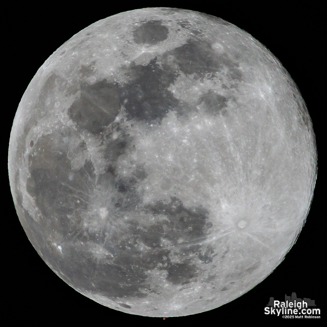 The Mars occultation seen from Raleigh tonight (at 9:13 PM).  It will be reappear on the other side of the moon at 10:25 PM.