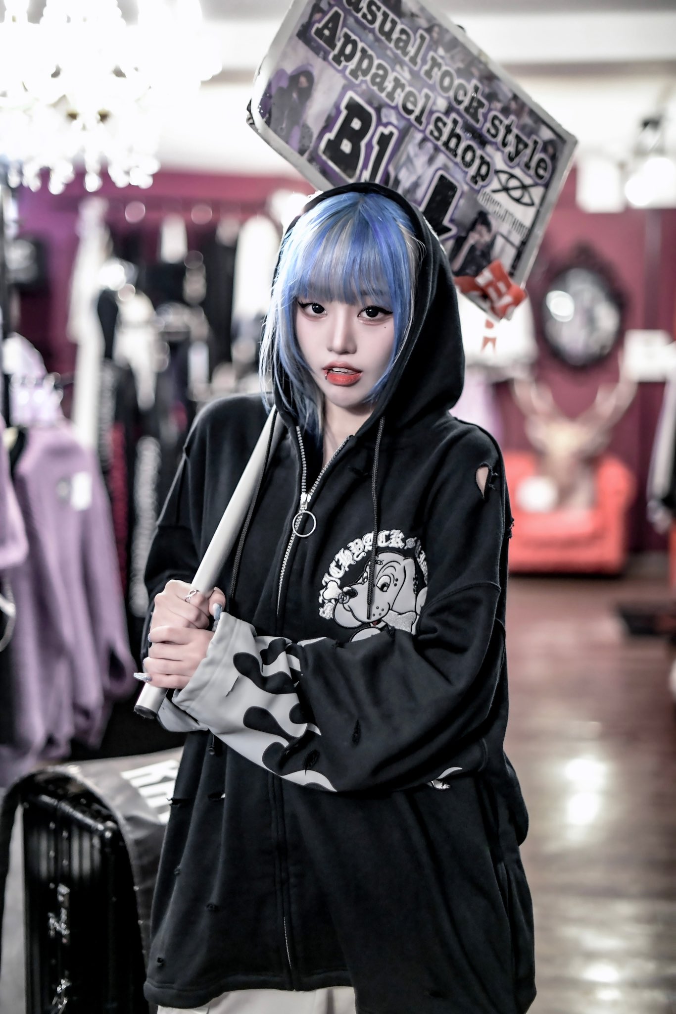 KRY GALFY 火の輪蹴威パーカー グレー