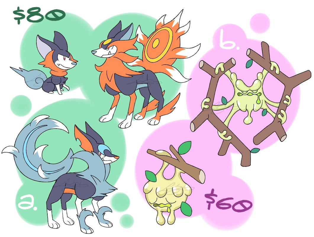 _LuisEGB's tweet image. ~Happy 2025! And what better to start the new eyar than with new designs for sale!!
Tree sap and Solar/Lunar foxes!! 🌳💧🦊☀️🌙

If you&apos;re interested in purchasing any, just send me a DM!😄

Also, please share and retweet. Thank you!♥️
#fakemon #pokemon #pokemonart #art #drawing