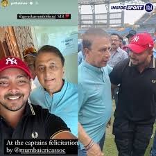 RashtraYuva's tweet photo. #PrithviShaw's meeting with #SunilGavaskar is a promising sign for his future. We hope this interaction with the legendary batsman will provide Shaw with valuable insights and guidance. With Gavaskar's mentorship, 1/2

#TeamIndia #IPL2025 #CT25 #VijayHazareTrophy #KarunNair https://t.co/wG0jWP4Wd1