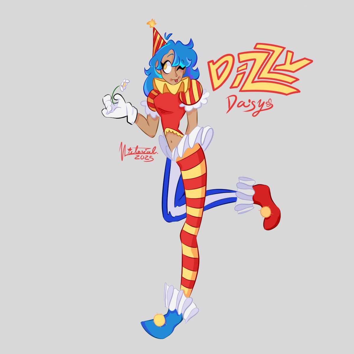 Vecctoria__'s tweet photo. Redesign of Dizzy Daisy! 🤡❤️

#OC #original character #originalcharacterart #ocart #DigitalArtist #artmoots https://t.co/0z3Wl5SLXM