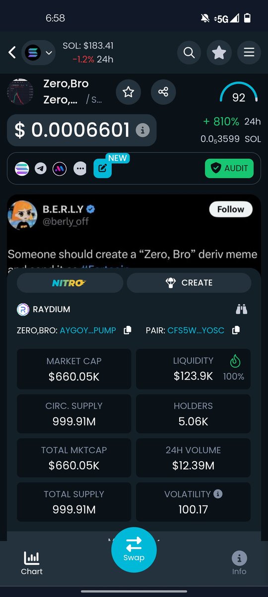 A friend told me about $ZEROBRO this morning. the volatility of this looks pretty insane! Should I ape?

CA
AYgoYDWeB71hHfWwjmmyUABWK4JrQfkAxXyShHqVpump