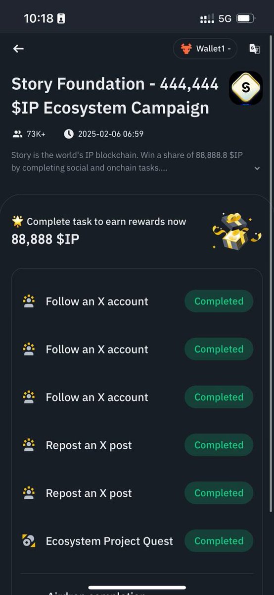 phe_crypto's tweet photo. @StoryProtocol @BinanceWallet #Quest1
1⃣ Anh em chọn "Quest 1: Join Story campaign" và bấm tham gia
2⃣ Thực hiện các task social rồi bấm verify. Điều kiện là đã hoàn thành xong #Quest2 nhé mọi người https://t.co/lMHkNcoI52