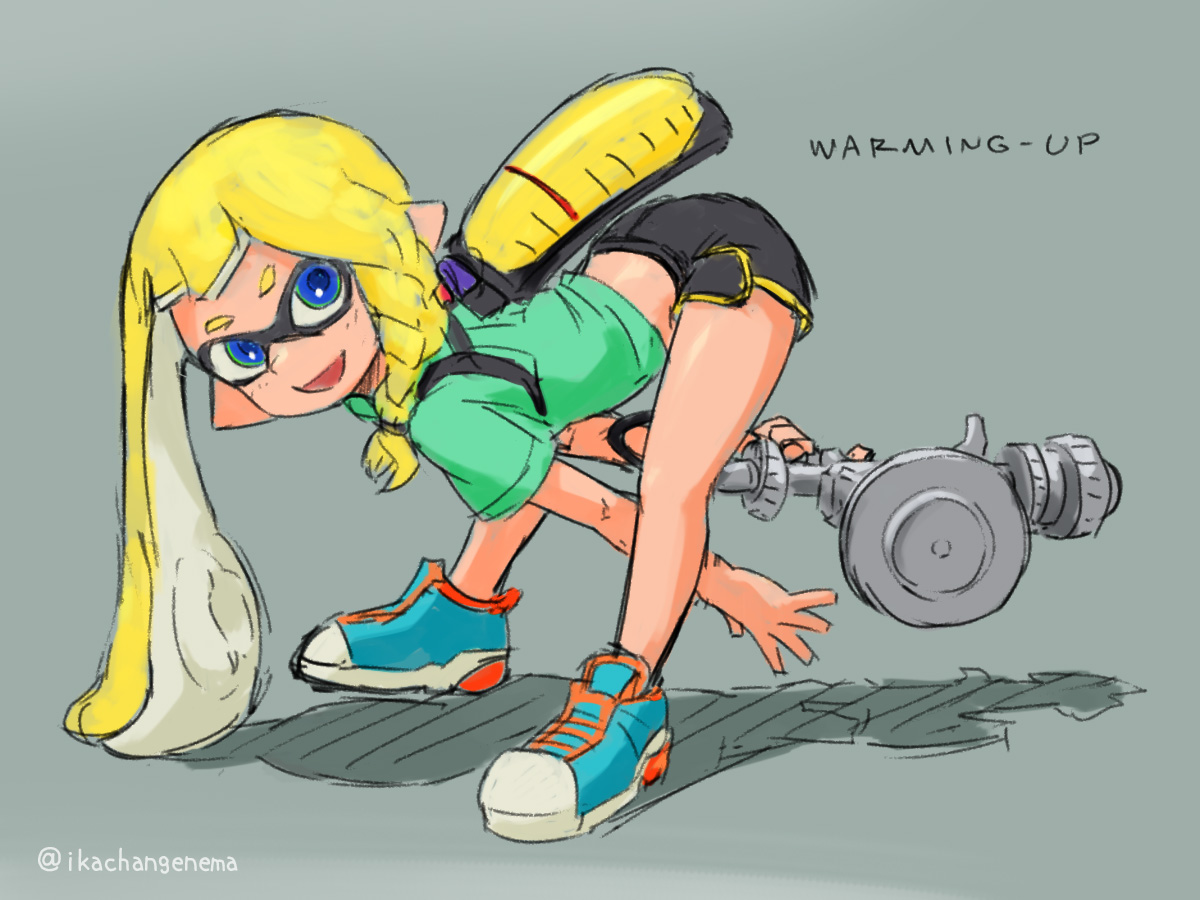 イカちゃんの準備運動
Inkling girl warming-up 