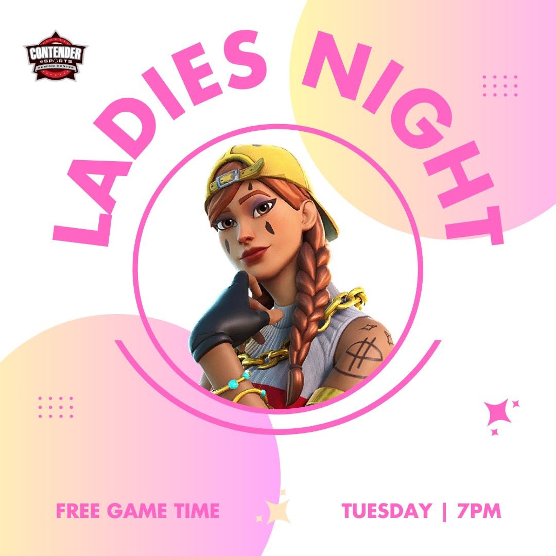 Contender_FSM's tweet photo. Ladies Night Every Tuesday!!! Lady Gamers play for free from 7pm to close!! #gaming #ladiesnight #contenderfortsmith #fortnite https://t.co/3rIMwcnaY3