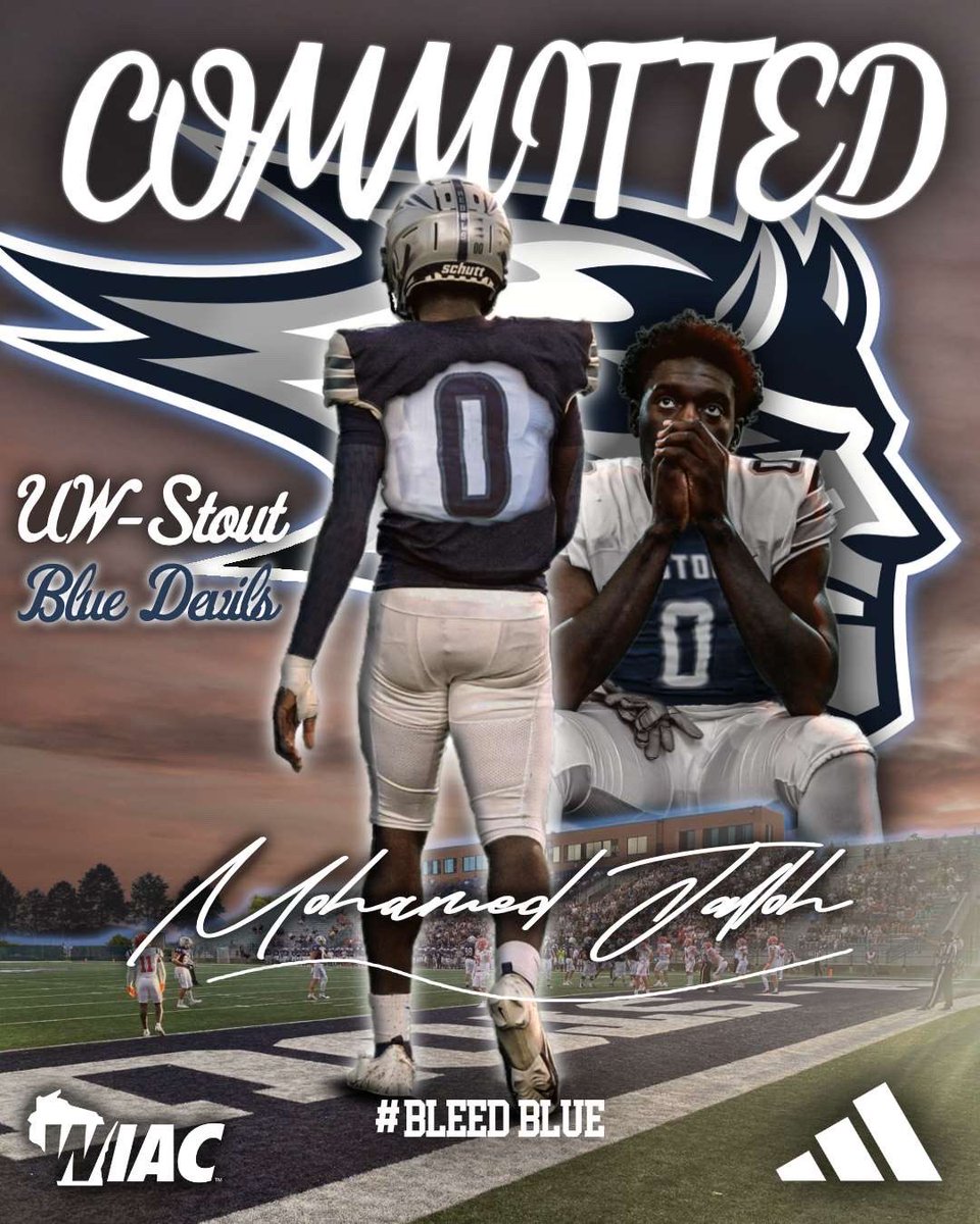 Mohamed Jalloh (@mohamedkj07) on Twitter photo After talks with my parents i would like to Announce that i am continuing my football and academic career at University Wisconsin Stout🔵⚪️ <a href="/cprebelfootball/">CP Football</a> <a href="/CoachDestache/">Travis Destache</a> <a href="/BlueDevil_HC/">Clayt Birmingham</a> <a href="/UWStoutFootball/">UW-Stout Football</a> <a href="/cprebelfootball/">CP Football</a> After talks with my parents i would like to Announce that i am continuing my football and academic career at University Wisconsin Stout🔵⚪️ <a href="/cprebelfootball/">CP Football</a> <a href="/CoachDestache/">Travis Destache</a> <a href="/BlueDevil_HC/">Clayt Birmingham</a> <a href="/UWStoutFootball/">UW-Stout Football</a> <a href="/cprebelfootball/">CP Football</a>