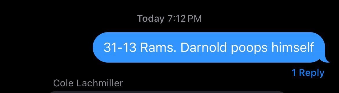My prediction was 31-13 Rams (photo for proof). 

Score is currently 27-9. 

Not feeling very confident that the only scores the rest of the game will be 4 total safeties