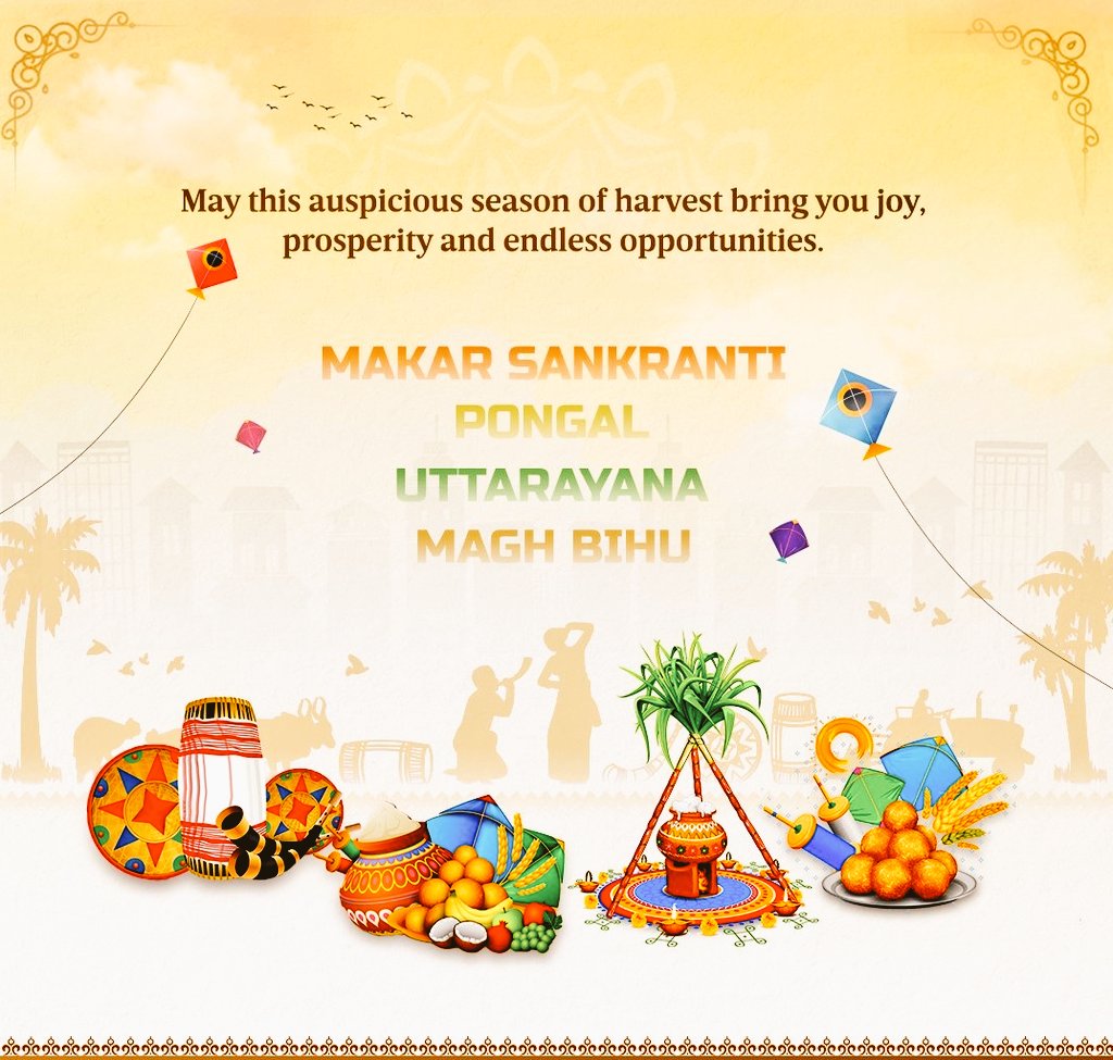 Wishing everyone a joyous #MakarSankranti! 🌾

May this festival of harvest bring happiness, success, and endless opportunities into your life. Let’s celebrate the spirit of unity and gratitude as we welcome new beginnings.
#Pongal #MaghBihu #Uttarayana
#makarsankranti2025