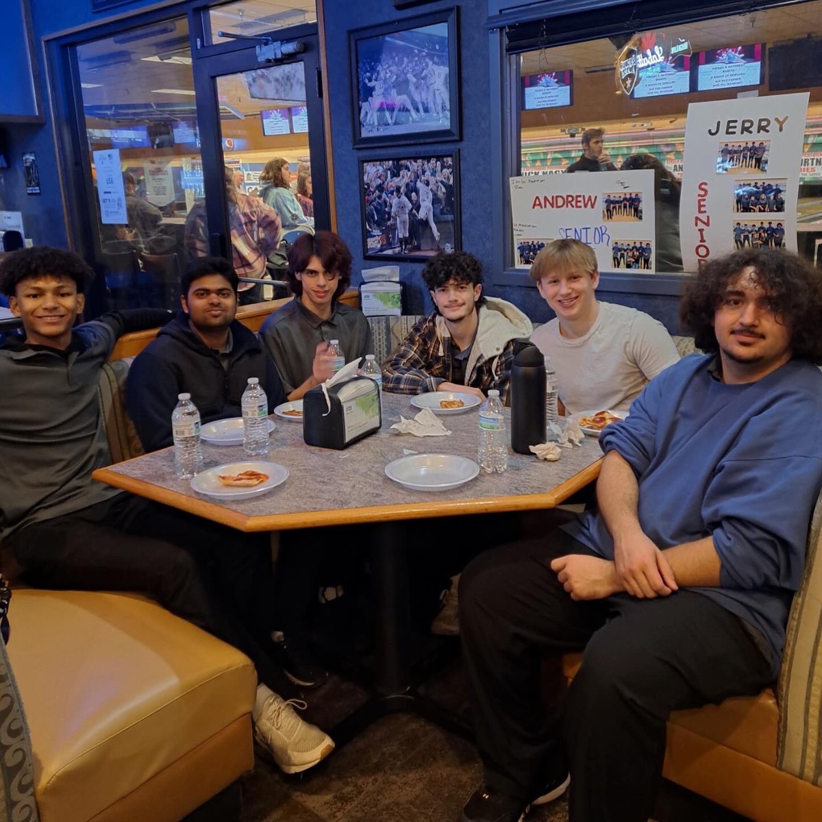 Boys’ Senior Night and last match!!

This season has flown by, and we couldn’t be prouder of these young men and their hard work &amp; dedication. Tonight, we hit our highest game yet—a 954!

Next up: Regionals—our first as a team. No matter what happens, we’re proud  🖤💛