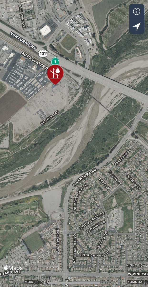 We are now tracking the #AutoFire in <a href="/VCFD/">Ventura County Fire</a>, near 3355 VENTURA RD, VENTURA, CA, which is 1 acre with heavy wind on it per IC, 1 additional type 3 strike team ( 5 engines) and 1 dozer have requested.