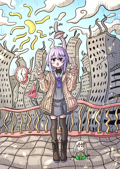 雫ちゃん終末旅行 歪んだ街
#結月ゆかり #あかり草 