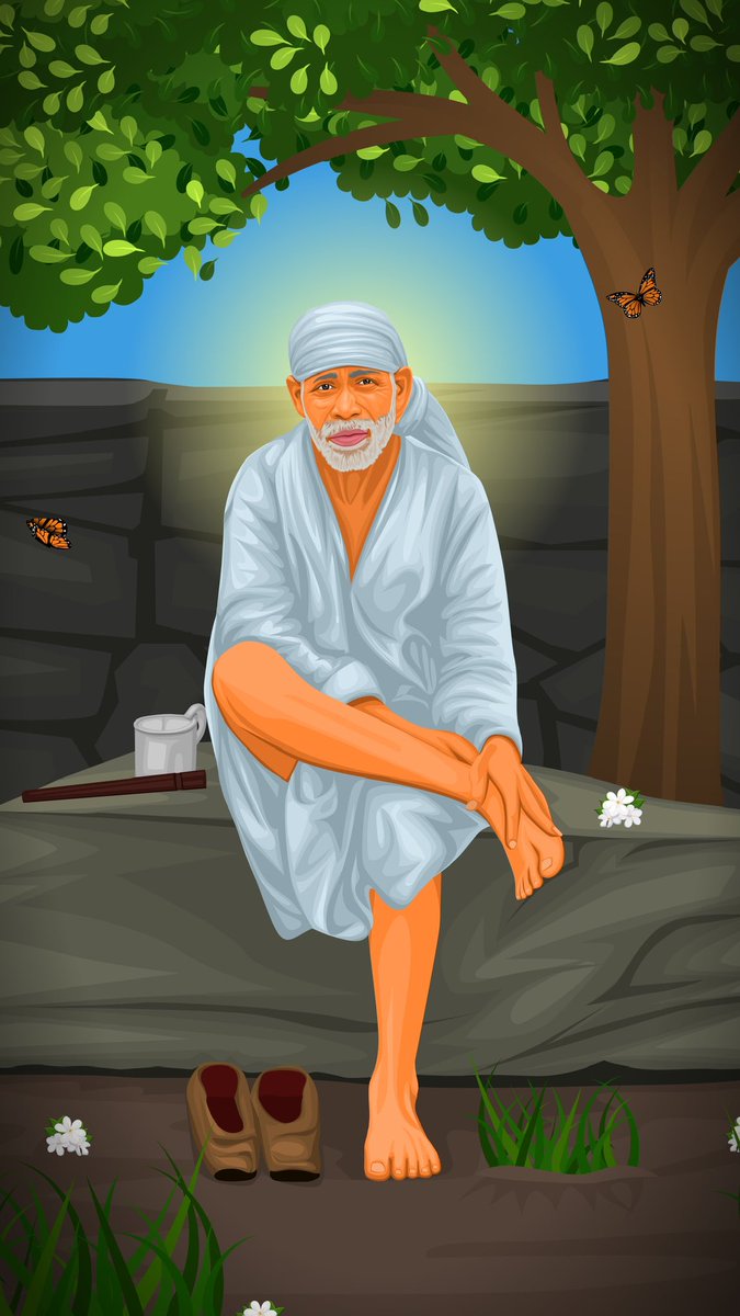 Illustrated this wallpaper for all Sai Devotees #SaiBaba #ShirdiSaiBaba