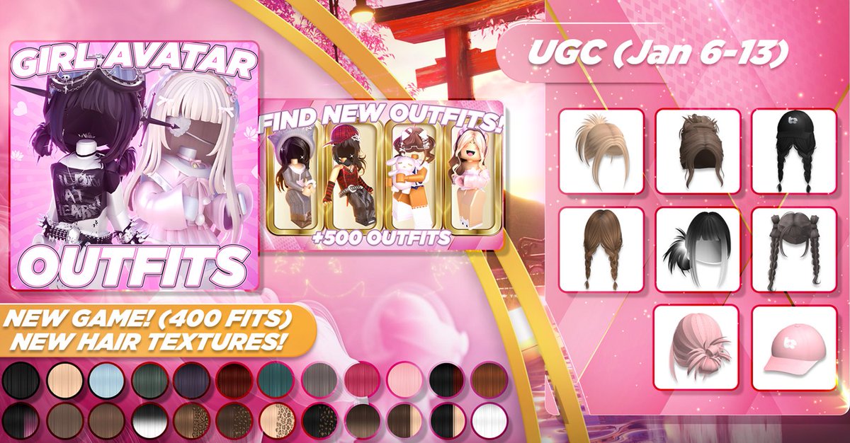𝗡𝗲𝘄 𝗨𝗚𝗖 𝗥𝗲𝗹𝗲𝗮𝘀𝗲𝘀 ୨୧

check out the new maki salon releases and our new game featuring 400+ new original outfits! links are attached below ♡

roblox.com/communities/13…
roblox.com/games/11165676…

#RobloxDev #Roblox #RobloxUGC #Blender #DigitalArt