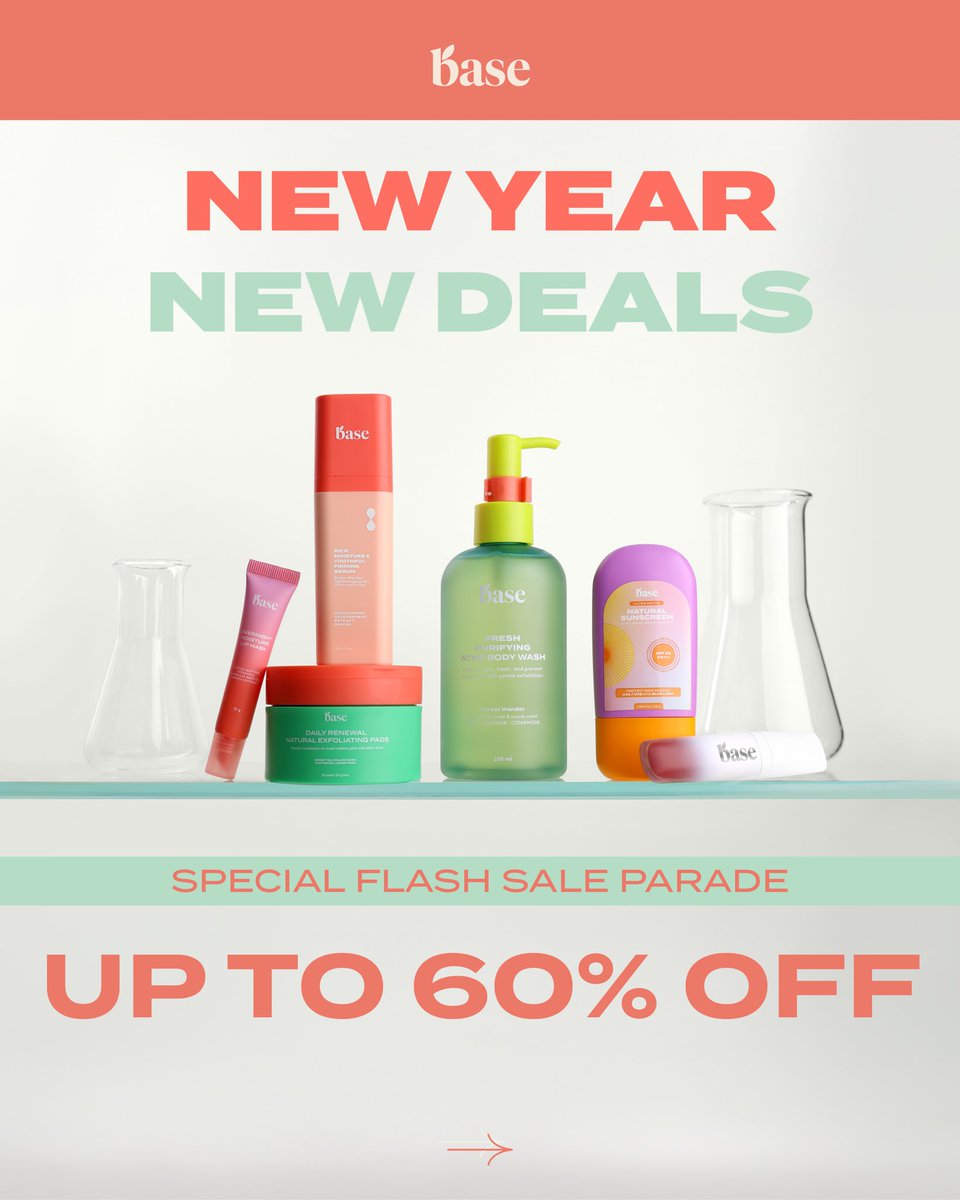 itsmybase's tweet photo. ‼️SALE UP TO 60% ‼️
cuma sampe tanggal 24 Januari 2025! 

Checkout produk favorit kamu yuk disini ☺️✨👇🏻
https://t.co/f0OeslxNue

#PromoAlert #Sale #ItsMyBASE #RacuninMakeup #RacuninSkincare https://t.co/d4dkSwptBH