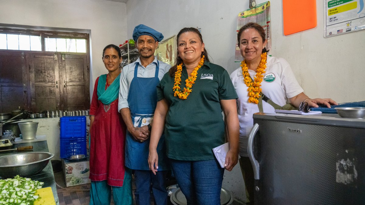 WFP_Nepal's tweet photo. A glimpse of the @USDAForeignAg &amp; @WFP_Nepal team's visit to Sudurpashchim Province to observe the USDA funded McGovern-Dole program in action.

Fueling learning in Bajhang, Bajura &amp; Darchula districts, this initiative ensures every student receives a nutritious meal every day.🍲 https://t.co/hFIwQfcJXv