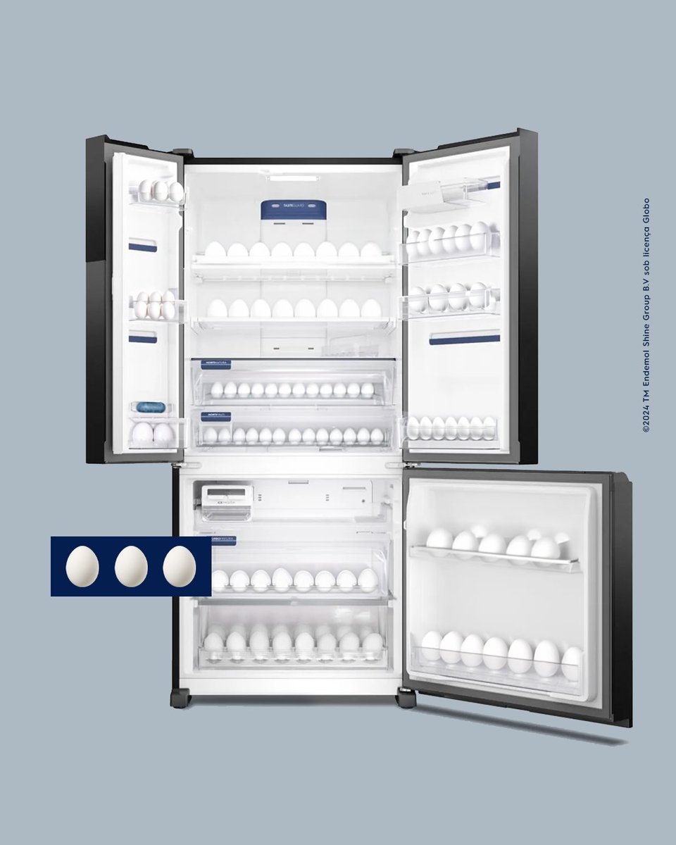 🥚💪 Quem mais tá pronto pra essa era fitness no #BBB25? A Electrolux já tem o modelo ideal pra armazenar os 400 ovos diários!

#ElectroluxNoBBB
#SuaCasaBemVivida
#oBrasilTaVendoVoceTaVivendo