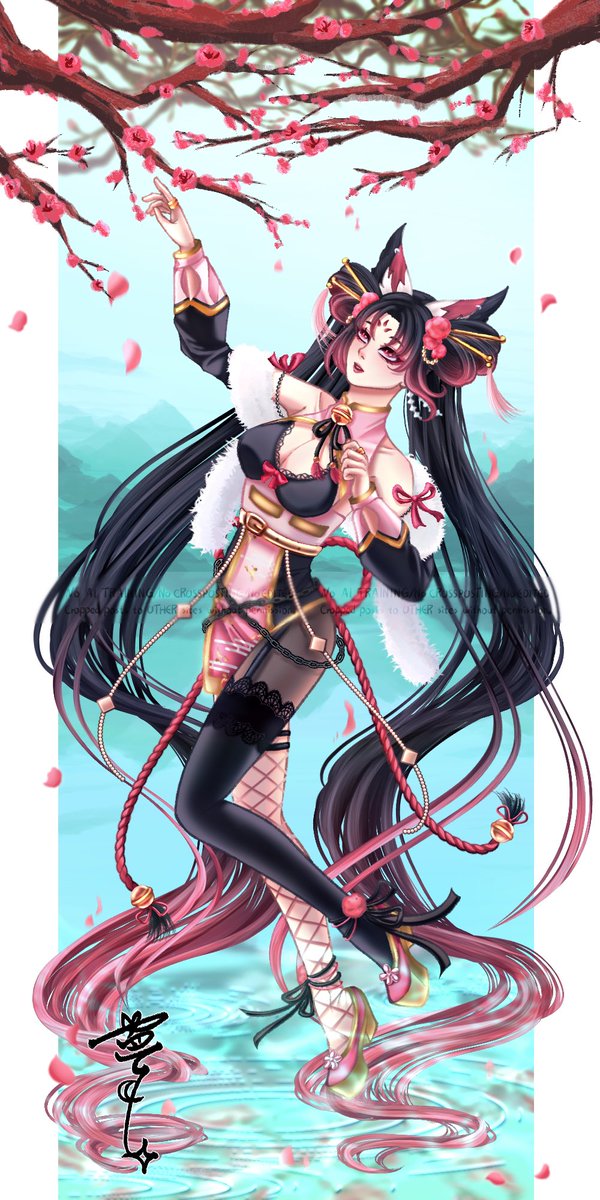 yumemin_01's tweet photo. like a plum blossom in the spring breeze ❀。. ✿ 

skeb comm for @DarkGoomi 🌸

#skeb #omakase #イラスト https://t.co/kBC8B541FK