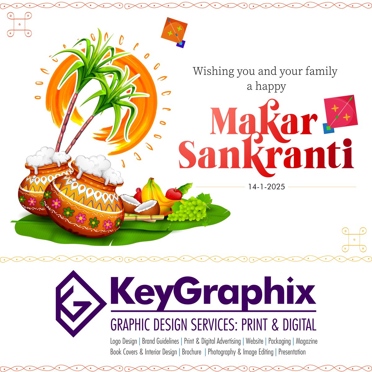 KeyGraphixIn's tweet image. #MakarSankranti #MakarSankranti2025 #HappyMakarSankranti #Sankranti #HappySankranti #HappySankranti2025 #HarvestFestival #KiteFlying #TilGul #Lohri #Pongal #IndianFestivals #FestivalOfKites #HappyLohri #HappyPongal #HappyPongal2025