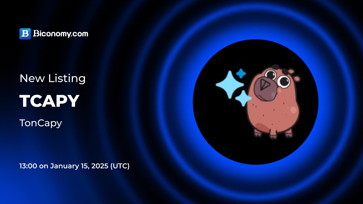 BiconomyCom's tweet photo. 🚀NEW LISTING🔥 $TCAPY 

#Biconomy will list @Ton_Capy and open the #TCAPY/#USDT trading pair at 13:00 on January 15, 2025 (UTC)🔥

🗓️Open deposit time: 13:00 on January 14, 2025 (UTC)

🗓️Open withdrawal time: 13:00 on January 15, 2025 (UTC)

About #TonCapy：
TonCapy is a Web3 project in a powerful ecosystem, backed by TingFoundation and invested in by UFIN Labs. The 2 firms have onboarded over 20 million users and supported the development of more than 200 projects on various blockchains, TonCapy is on track to become the Unicorn of this Halving cycle.🚀

 Full details👉https://t.co/AuFw7VgLrc

#BiconomyExchange #BIT #Crypto #Blockchain #Trading #cryptomarket #bitcoin #cryptocurrency #cryptonews #cryptocurrencynews #cryptocurrencies #web3 #listing #altcoins #memecoins #cryptoexchange
