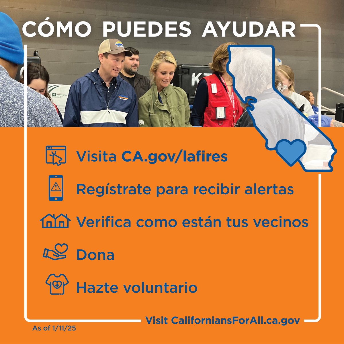 As the fires continue to impact SoCal, sharing the resources below can help ensure those in need receive the proper assistance and support they deserve:
ca.gov/LAfires/
ready.ca.gov
caneighbors.com
philanthropyCA.org
CaliforniansForAll.ca.gov